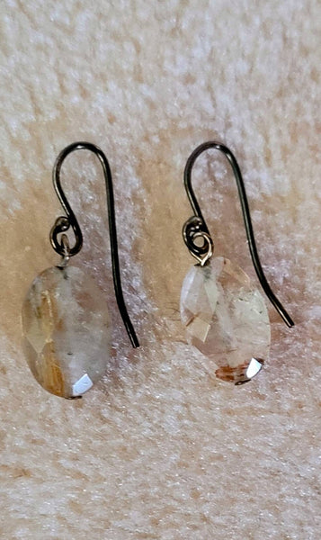 Antique Rutilated Quartz Earrings 1920s