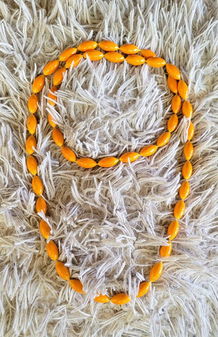 60s Necklace Petite Orange Beads Simple Sweet Goovy..!