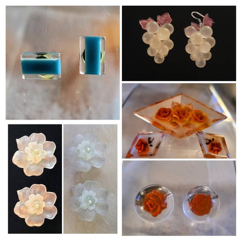 Vintage Blue Lucite Petite Earwear... Shown with The Lucite Collection