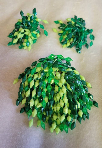 Shades of Green Fireworks  3 Piece Parure Pin Sizzling Sixties Explosion