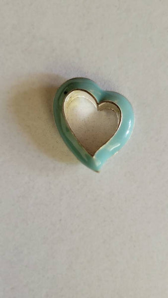 Beautiful Blue Enamel Eclectic Heart Pendant with Choice of Vintage Chain Length Very Good Valentines Gift or Just Because Brighten A Da