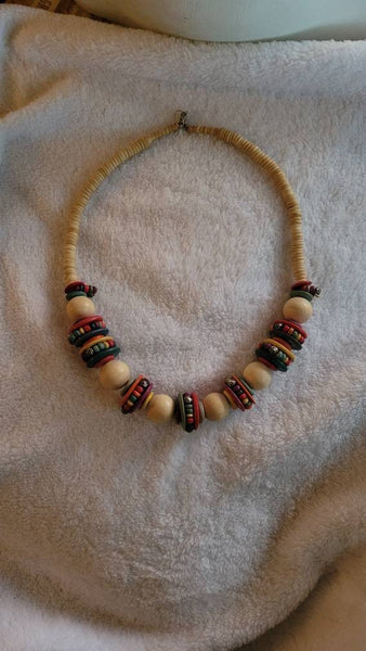 Fab Fun !Beaded Wodden  Multicolored Necklace