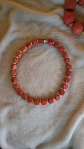 Square Red Wooden Bead Necklace