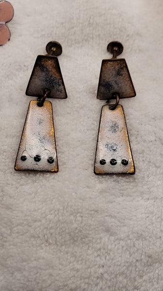 Presenting  Fabulous Forties Handpainted •Enamal on Copper  Collection• Avant-garde  Modern Ancient Sophistication(Pic Earrings Listing)