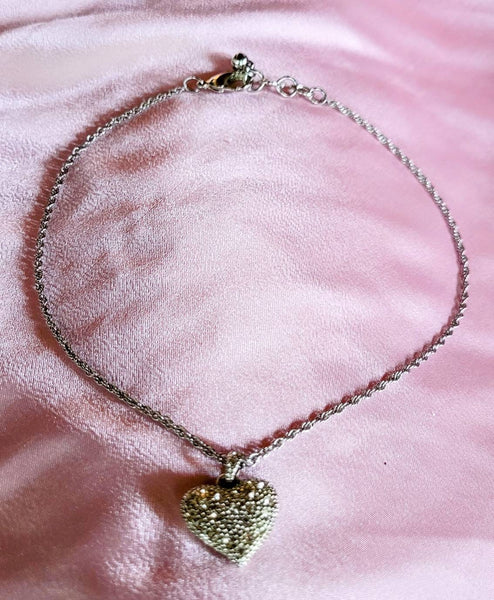 Chicos Rhinestone Heart Necklace... Can also be worn Backwards Scrolled Open Hearts Great Piece for A Sweetheart or A Soft Heart...