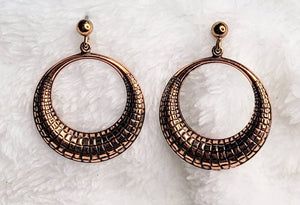 Cool Copper Detailed Hoop Earrings