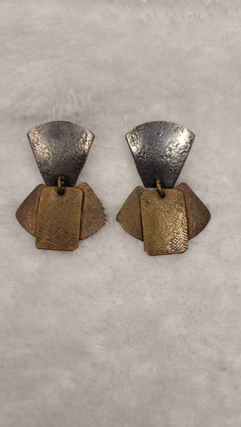 Egyptian Revival Mixed Metal Earwear