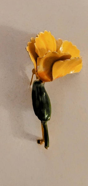 Flower by Robert.  Budding Yellow Orange Fade with Green A Vintage Beauty Inspired by Nature. Robert a Brilliant Designer who Loved Flowers