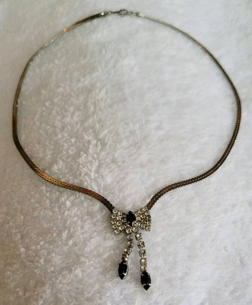 1950s Rhinestone Bowtie Necklace