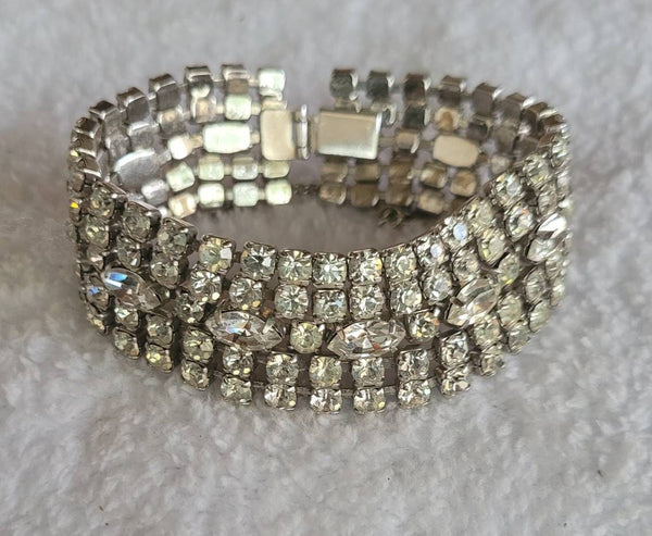 Rhinestone Bracelet 1950s Brilliantly Beautiful