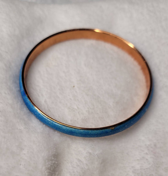 Matisse Renoir Blue Enamel on Solid Copper Bracelet