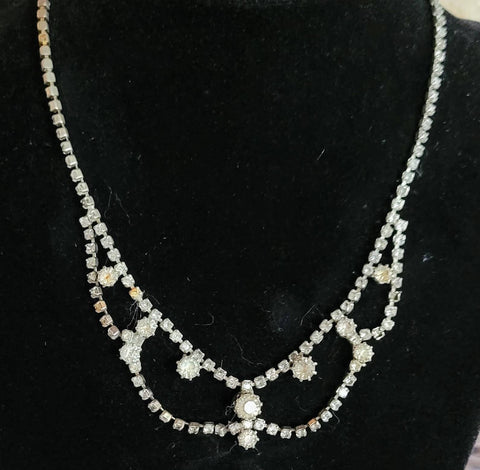 Dazzling Diamante Collection..! Sparkling Scalloped Rhinestones 1950s Vintage Special