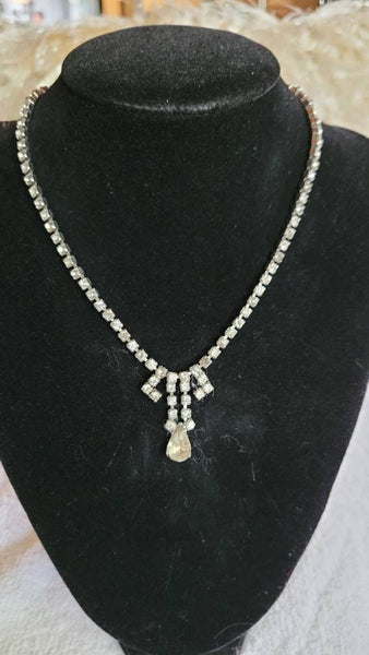 Dazzling Diamante Collection 1950s Era Necklace Vintage  Crystal Rhinestones