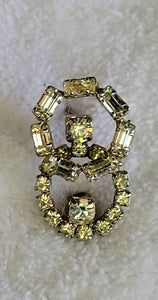 Rhinestone Baby Brooch Very Early Fab Forties Double Ring Treasure