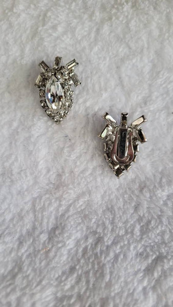 1950s Rhinestone Earrings Dazzling Sparkle..!