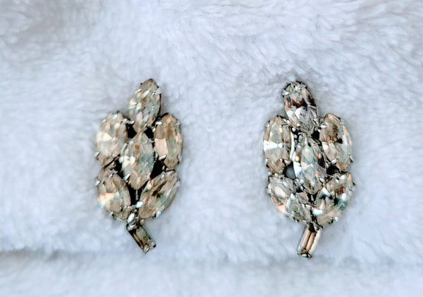 Elegant  Rhinestone Earrings Collection Photos (Top photo ) is listing on Etsy Marquise Cut Magical Sparkling 1950s Treasure