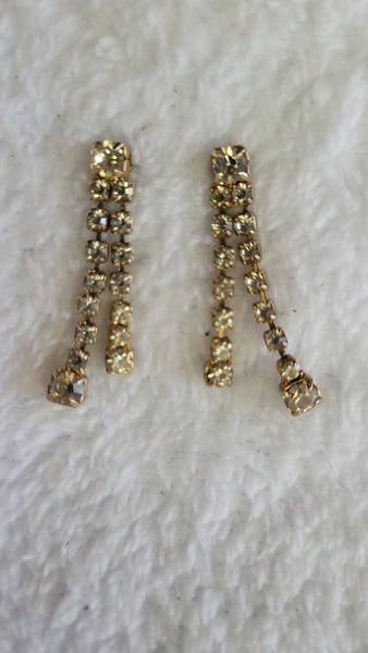 Radiant Dazzling  Dangling Rhinestones Collection Photo Drop Rhinestones 50s Earrings Rich and Radiant Classics in Simple Sparkle