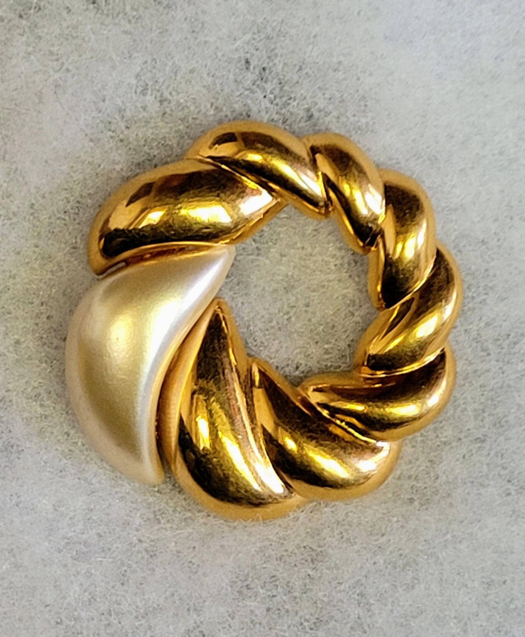 Napier Pearl on Gold Twist Ring Pin Designer  Delight