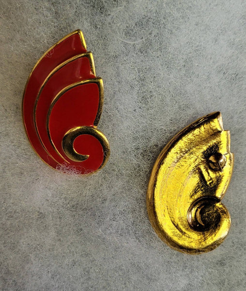 Napier Rich Red Enamel on Gold Classics. Stunning Style Quality without Compromise Rare Fabulous Find. !