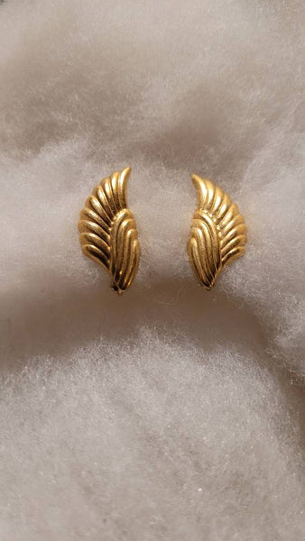 Napier Art Deco Golden Angel Wings Theme Earrings Stunning Lines Classic Style