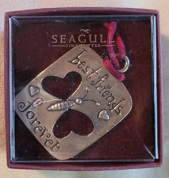 Best Friends Pendant  or Ornament Pweter by Seagull Comes in Original Gift Box