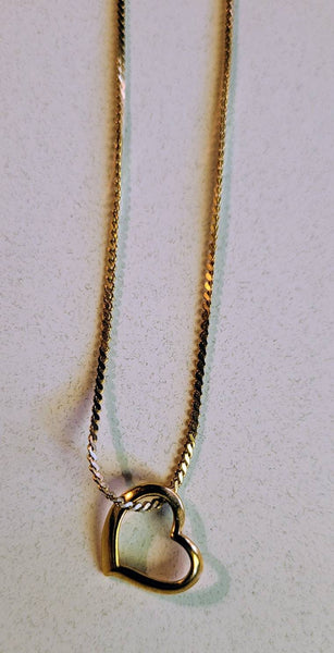 Vintage Valentines "Sweet Heart" Golden Heart Necklace