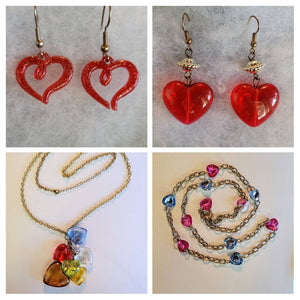 Vintage Valentines Jewelry Now At Wink Top Right Heart Acrylic Rich Red With Silver Accents