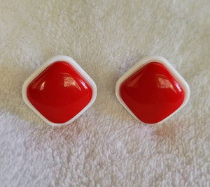 Earrings from the Fabulous 4os 5os Fantastic Plastic Red on White Delights..!