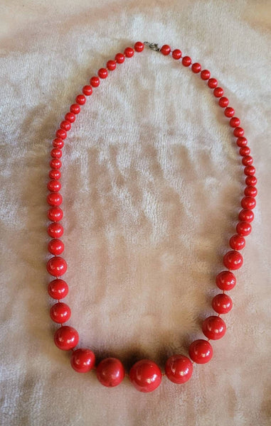 Basic Red Vintage 24 inch Must Have Sweet Necklace..!