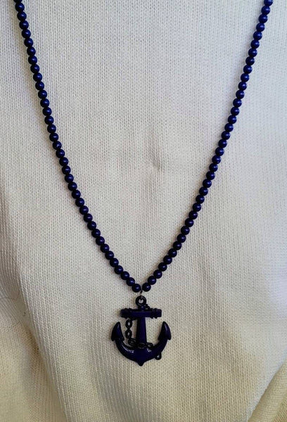 Anchors Away. ! Sea Blue 30 inch Nautical Necklace Water Lovers Perfect Piece