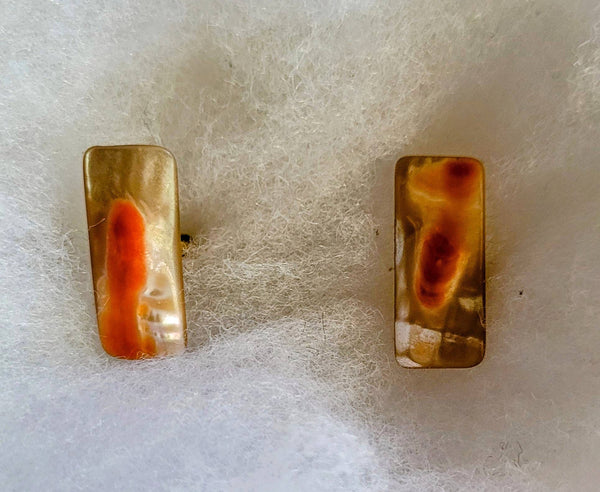 Vintage Cufflinks Gorgeous Rare Natural Abolone Wearable Fruits of the Sea from Our Mid Century Men's Collection..!