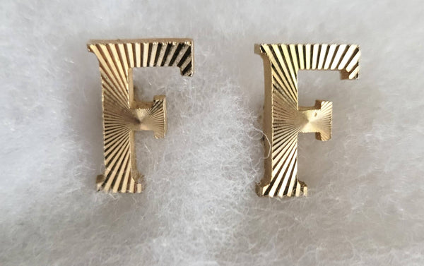 Vintage Cufflinks Initial "F" Fabulous Fifties Find..! Elegant Personalized Treasure from Our Mid Century Men's Collection