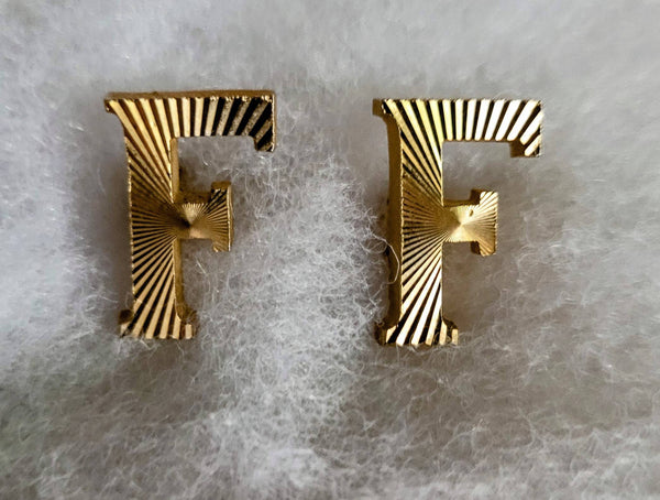 Vintage Cufflinks Initial "F" Fabulous Fifties Find..! Elegant Personalized Treasure from Our Mid Century Men's Collection