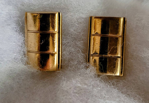 Mid Century Men's Hickok Cufflinks Classic Gold Scored Oblongs Suave and Style Sensational