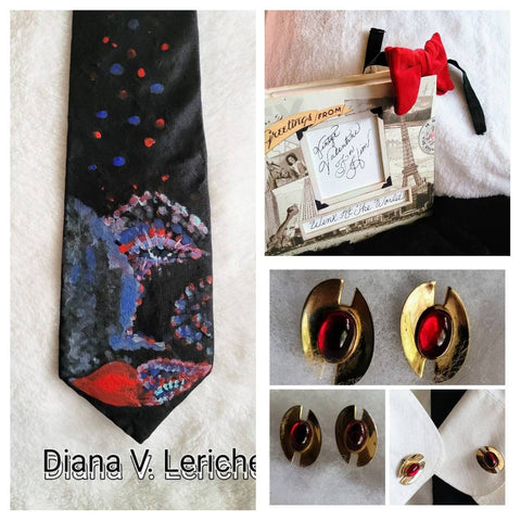 Vintage Valentines Day Very Red Velvet BOW Tie With Friends Fun Fancy  Mid Century Men's Collection. Class with Sass..! Fab with Black White