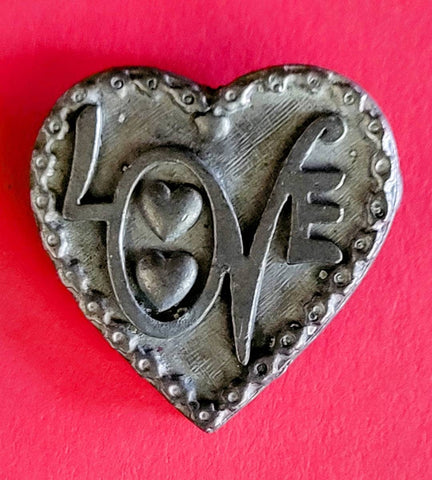 Love Says It All... Vintage Pewter Pin Spells LOVE Sweethearts Gifts Jewelry LoveGifts Loves Heals All Celebrating Love Jewelry Pin