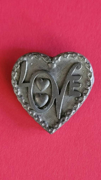 Love Says It All... Vintage Pewter Pin Spells LOVE Sweethearts Gifts Jewelry LoveGifts Loves Heals All Celebrating Love Jewelry Pin