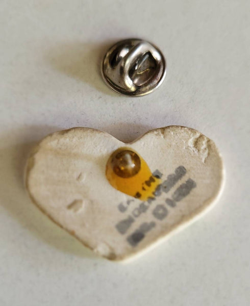 Personalized Vintage Ceramic Pin is Especially for Sylvia Handpaited Flowers  a Beautiful Touch to this Personal Treasure for Sylvia
