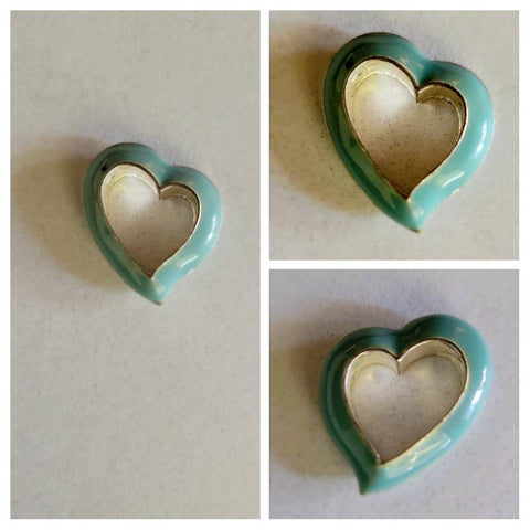 Beautiful Blue Enamel Eclectic Heart Pendant with Choice of Vintage Chain Length Very Good Valentines Gift or Just Because Brighten A Da