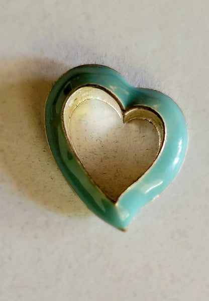 Beautiful Blue Enamel Eclectic Heart Pendant with Choice of Vintage Chain Length Very Good Valentines Gift or Just Because Brighten A Da