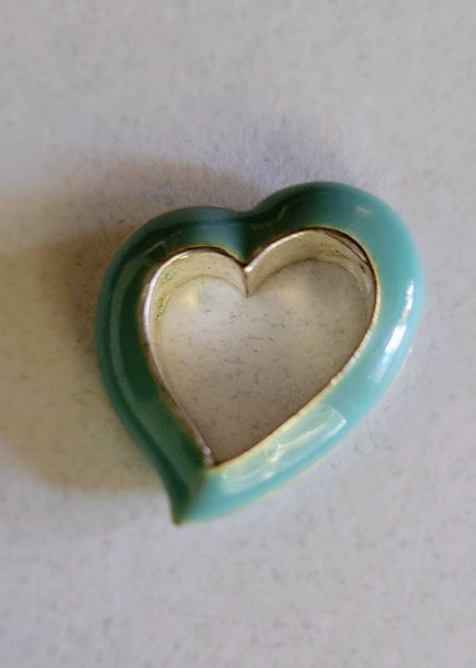 Beautiful Blue Enamel Eclectic Heart Pendant with Choice of Vintage Chain Length Very Good Valentines Gift or Just Because Brighten A Da