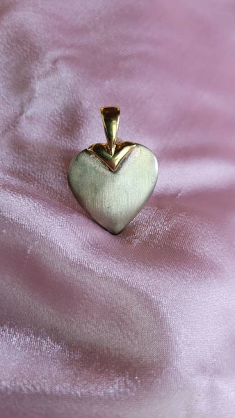 PD Crown Designer Heart Two Tone Brush Muted Silver with Gold. Stunning Design Hearts of Distinction Classy Heart Gift Collect Hearts