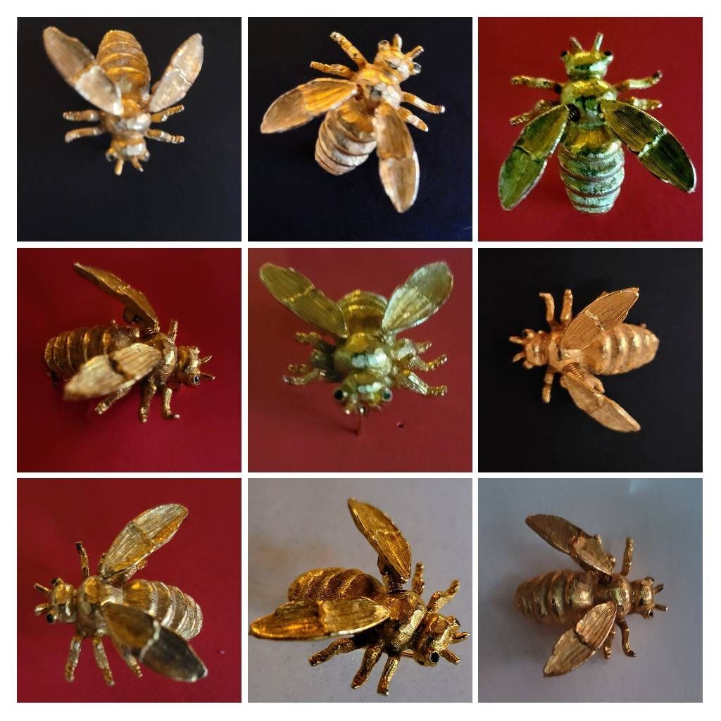 ⭐️Sold Jeanne Designer Golden Bee Trembler Pin... Incredible Detailed Nature Inspired Design It Looks Real..! The Mechanics in Moving Wings Amazing