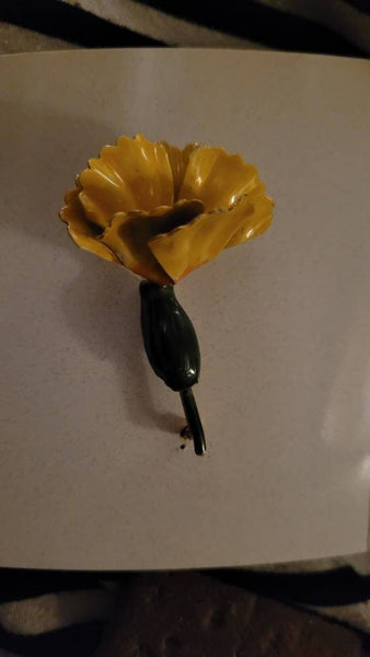 Flower by Robert.  Budding Yellow Orange Fade with Green A Vintage Beauty Inspired by Nature. Robert a Brilliant Designer who Loved Flowers