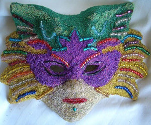 Billion Beads  Beautiful Beaded Mask "Katrnia" Individual Seed Beads... Home  &  Gifts