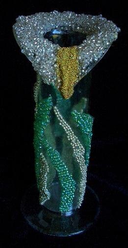 Sweet Lily" Vintage Vase Deco by Billion Beads Designs