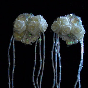 Wedding Collection Jewelry Hand Sculpted Silks & Satin Roses Light & Lovely by Diana V. Leriche