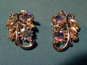 Coro Sparklers!!! Vintage Style  Brilliant Rainbow of Colors Bouncing Light. Comfy  Solid Set Stones