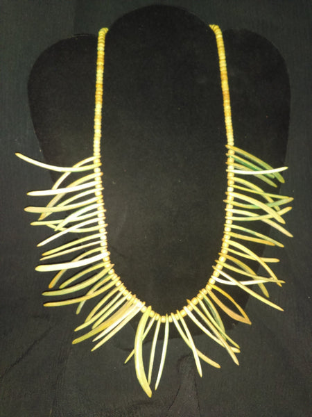 Wooden Jewelry  Eye Catching Spike Necklace Bohemian  Spiked Wood Organics